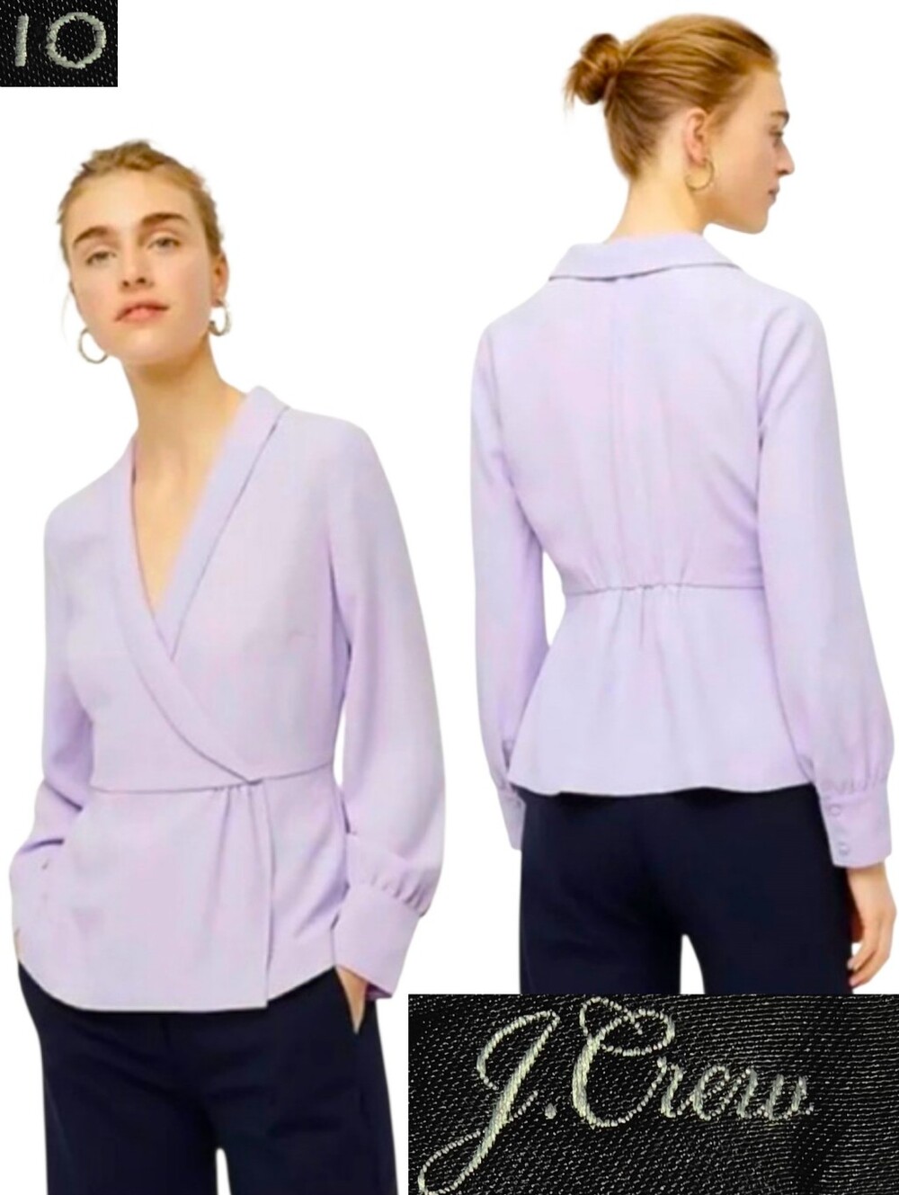Drapey Faux-Wrap Top in 365 Crepe